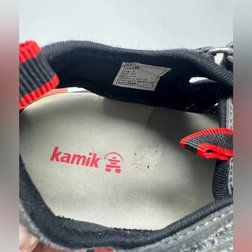 Kamik Crab Sporty Outdoor Water Shoes Gray Red Boys Size 5